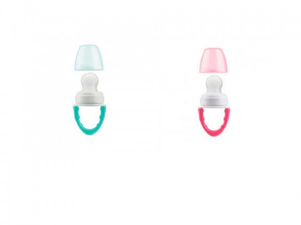 Dr Browns Alimentador Silicone Rosa / Verde_  +4meses