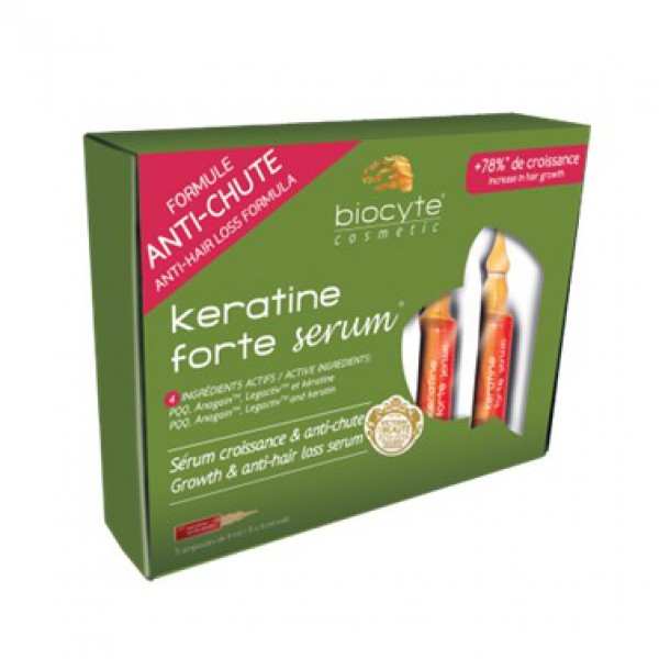 Biocyte Keratine Forte Sérum antiqueda - 9ml (x5 ampolas)
