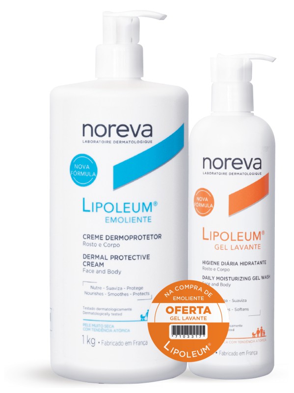 Noreva Lipoleum Emoliente Creme dermoprotetor - 1kg + Gel lavante - 400ml