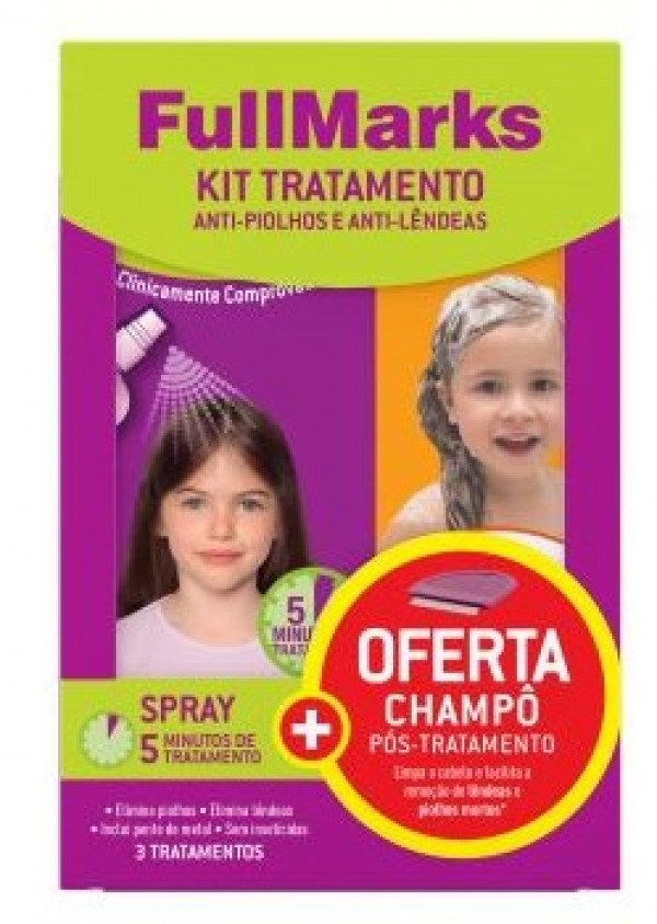 FullMarks Spray piolhos/lêndeas - 150ml + Oferta Champô pós-tratamento anti-piolhos - 150ml
