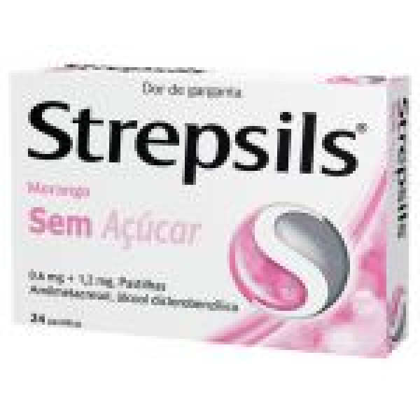 Strepsils_ Fresa s/ azúcar, 0,6/ 1,2 mg (x24 pastillas)
