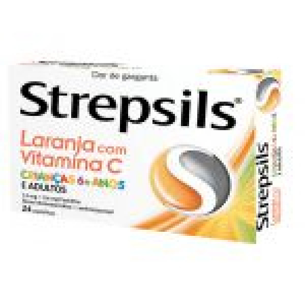 Strepsils Laranja c/ Vitamina C - 0,6/ 1,2 mg (x24 pastilhas)
