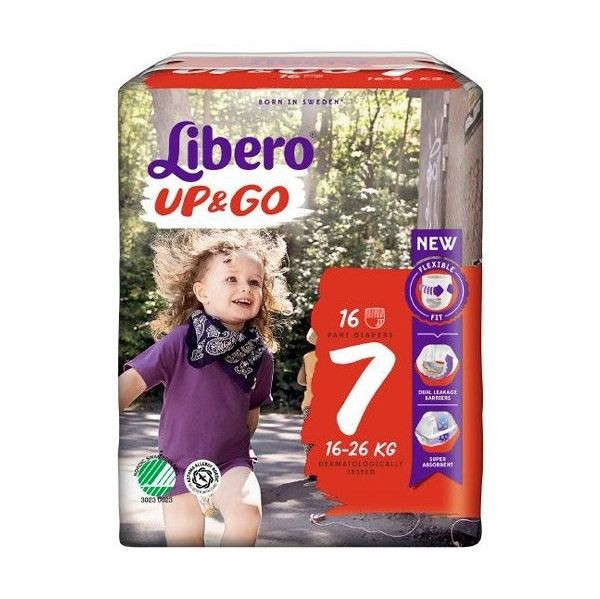 Libero Up&Go Pañales Talla 7 16/26 Kg (x16 unidades)