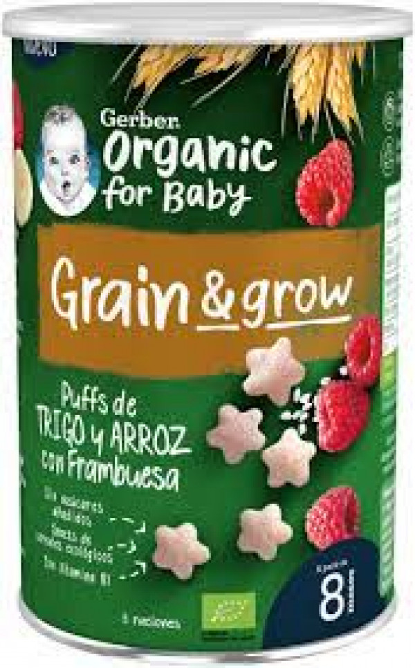 Gerber Bio Nutripuffs Framboesa - 35G 8M+
