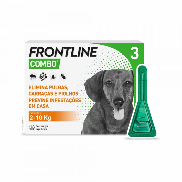 Frontline Combo Solução Cão_ 2-10kg - 0,67ml (x3 unidades)