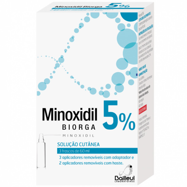 Minoxidil 5% Biorga - 60ml (x3 frascos)"

"Minoxidil 5% Biorga - 60ml (x3 botellas)