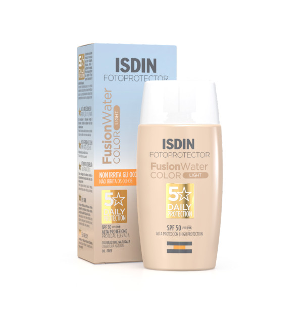 ISDIN Fotoprotector Fusion Water Color LIGHT SPF50 50ML - Protetor solar facial com cor