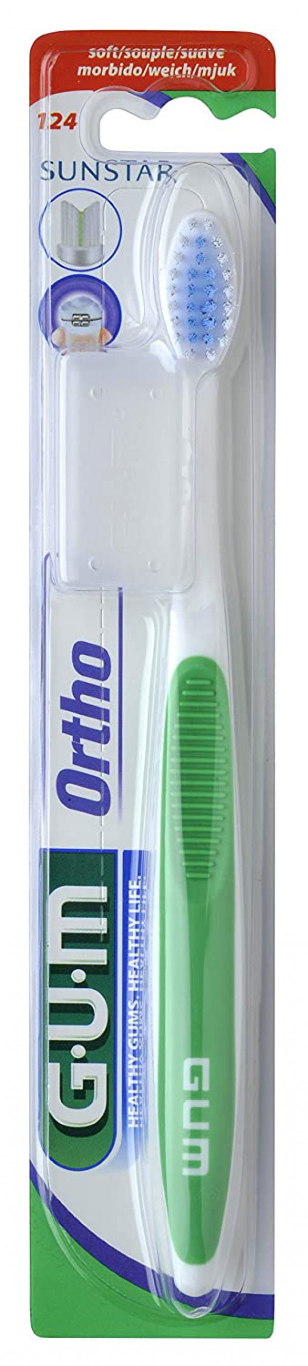 Cepillo de dientes Gum 124 Ortodóntico_ Mediano