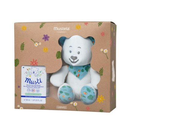 Mustela Love Welcome Baby Musti Eau de soin perfumée - 50 ml + Peluche