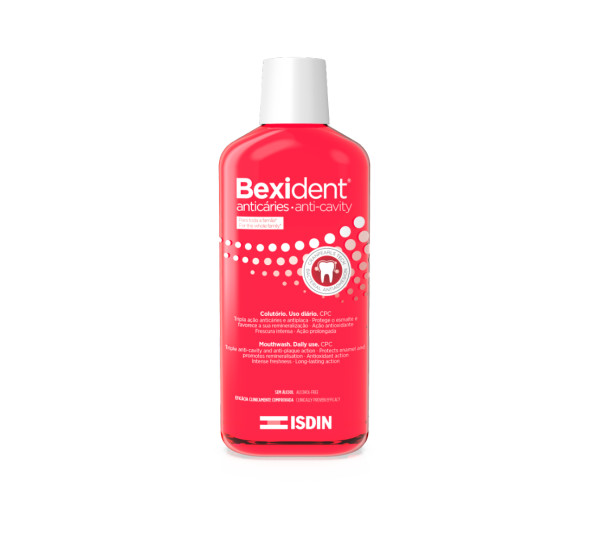 ISDIN Bexident Anticáries Colutório 500ML - Colutório de uso diário anticáries com flúor e CPC