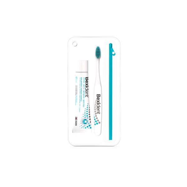 ISDIN Bexident Gengivas Smile&Go 25ML - Kit de viagem composto por pasta dentífrica e escova de dentes