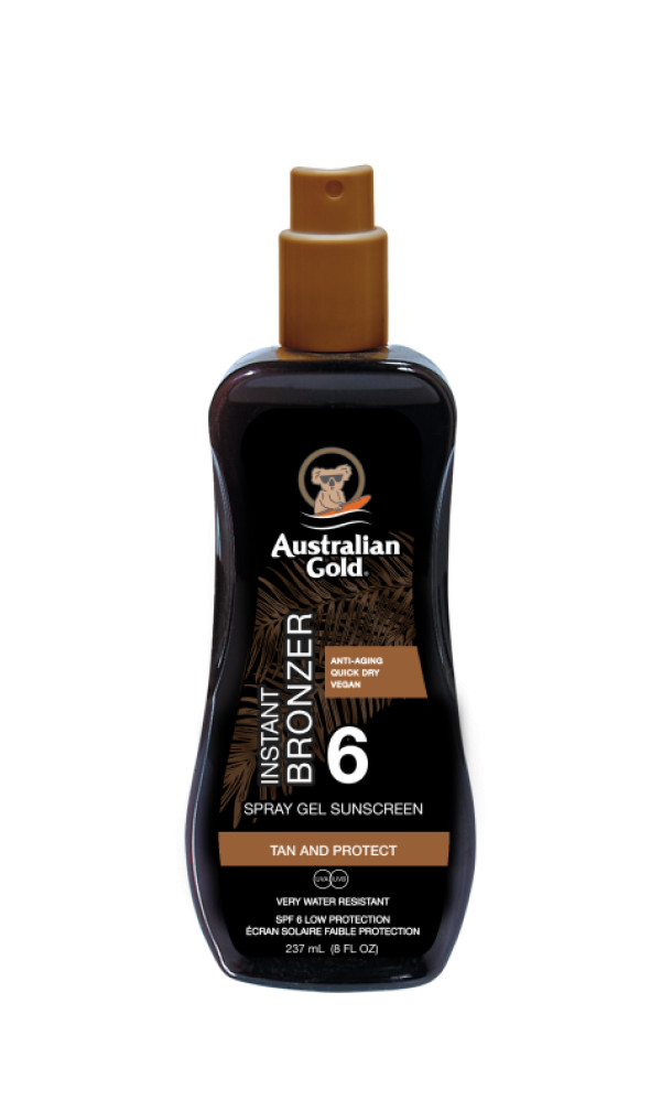 Australian Gold SPF6 Spray Gel c/ Bronzer - 237ml