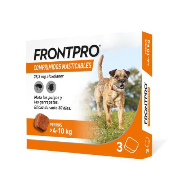 Frontpro 28Mg_ Cães > 4-10Kg (x3 comprimidos mastigaveis)