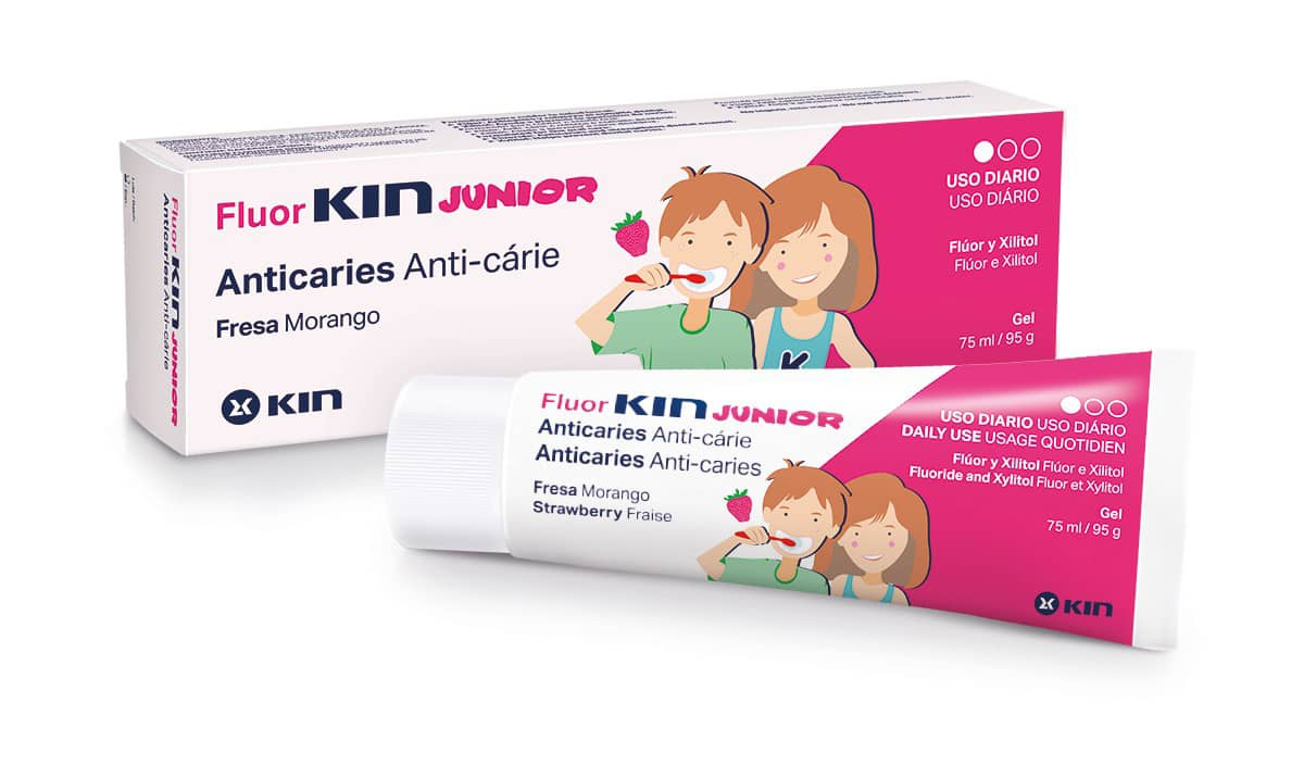 Fluor Kin Júnior Gel Dentífrico Morango - 75ml