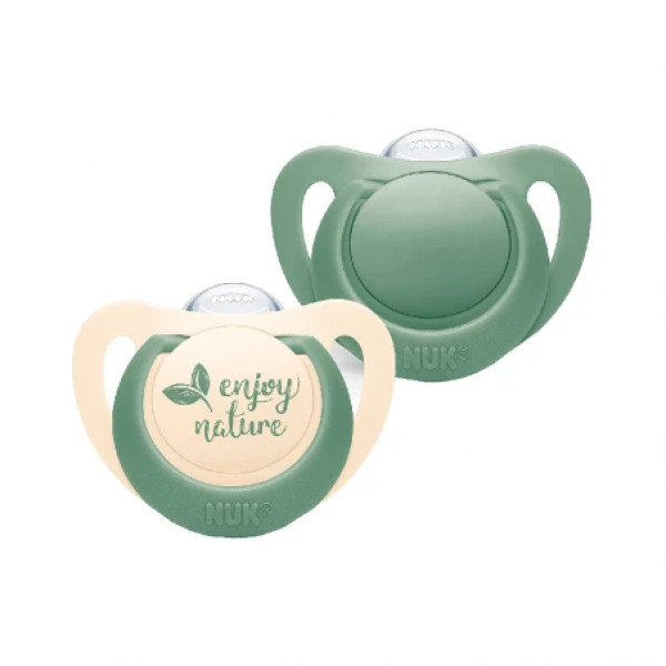 Nuk Nature Chupeta Silicone_ Tam. 1_ 0-6M_Verde (x2 unidades)