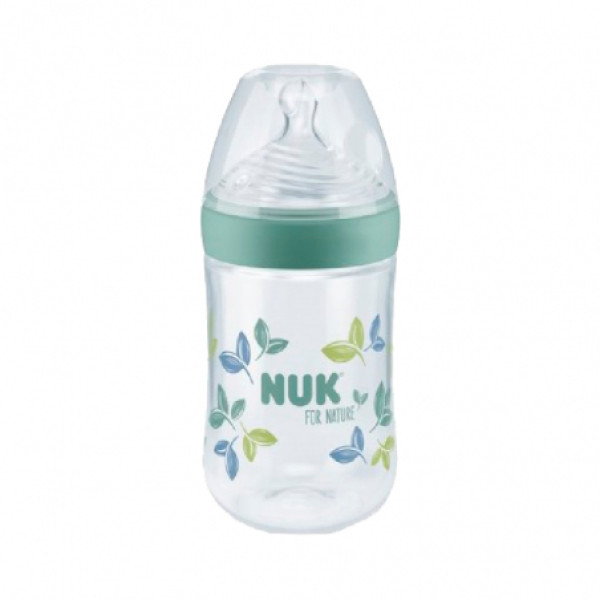 Biberón Nuk Nature Indicador de Temperatura_ Talla M _ Verde - 260ml