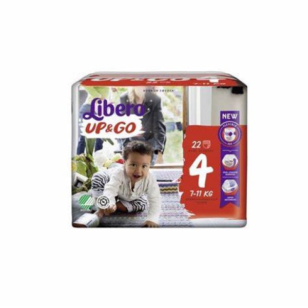 Libero Up&Go Pañales_ Talla 4_ 7/11 Kg (x22 unidades)