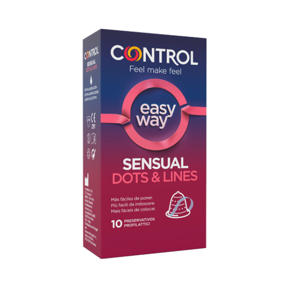 Control Sensual Puntos y Líneas Fácil (x10 preservativos)