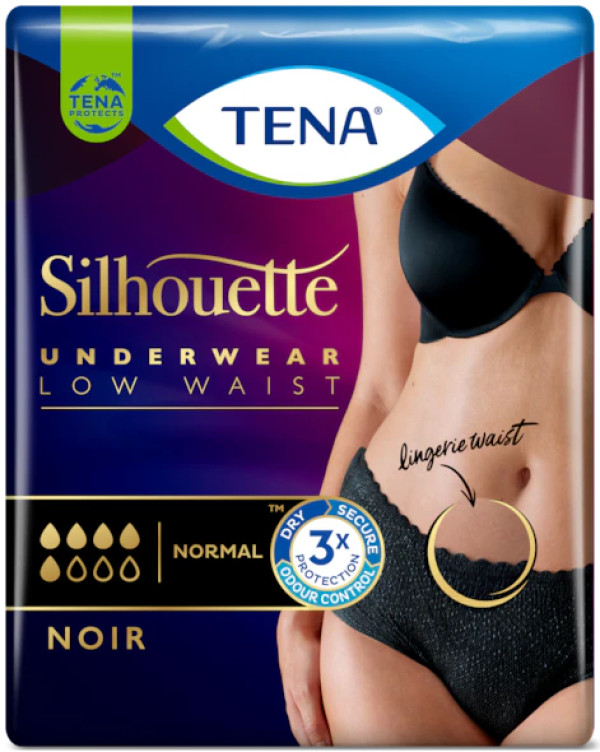 Tena Silhouette Cueca Preto_Tam. L _ Cintura baixa (x9 unidades)