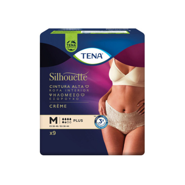 Tena Silhouette Braguita_ Crema_Talla M _ Cintura Alta (x9 unidades)