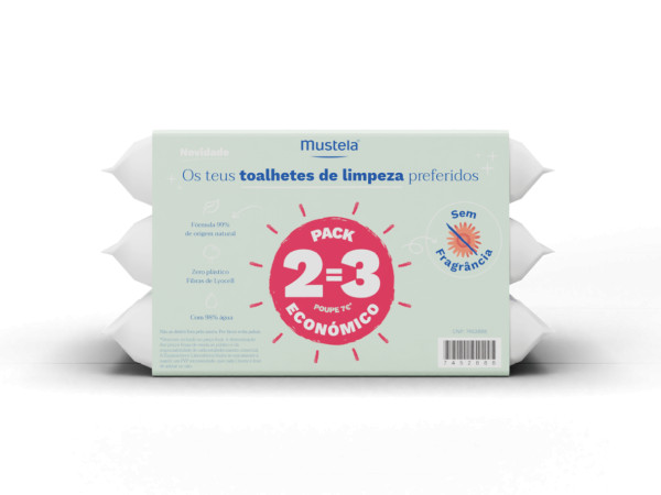 Mustela Bebe Toallita de Limpieza S/ Perfume 2=3
