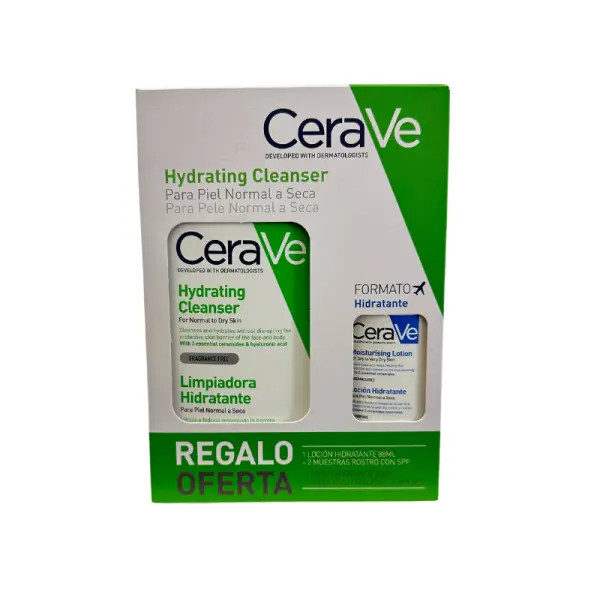 CeraVe Creme de Limpeza Hidratante - 473ml + Loção Hidratante - 88ml + 2 amostras Loção SPF50