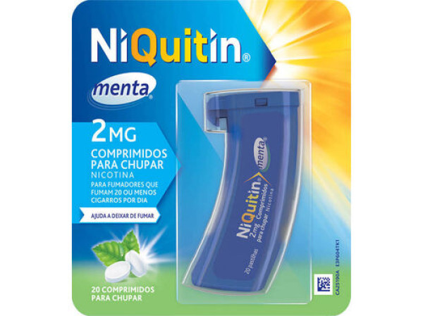 Niquitin Menta, 2 mg Recipiente Multidosis 20 Unidad(es) Comprimido Chupar