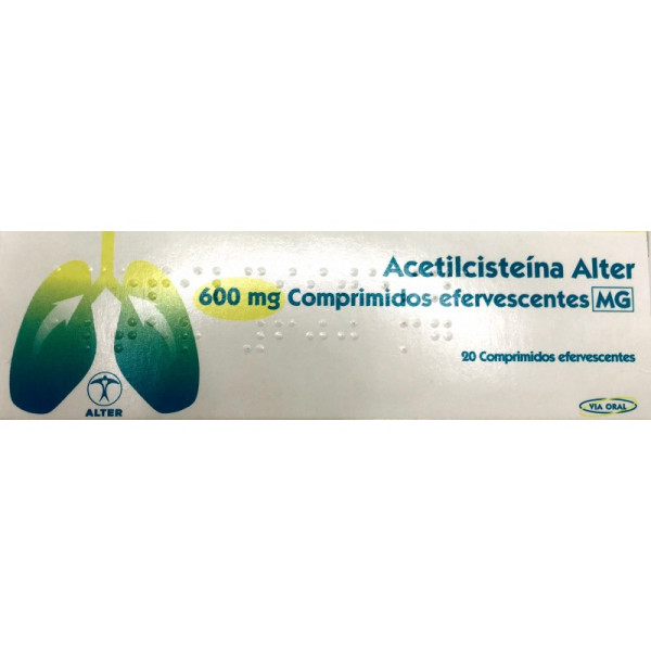 Acetilcisteína Alter Mg, 600 mg x 20 Unidad(es) Comprimidos Efervescentes