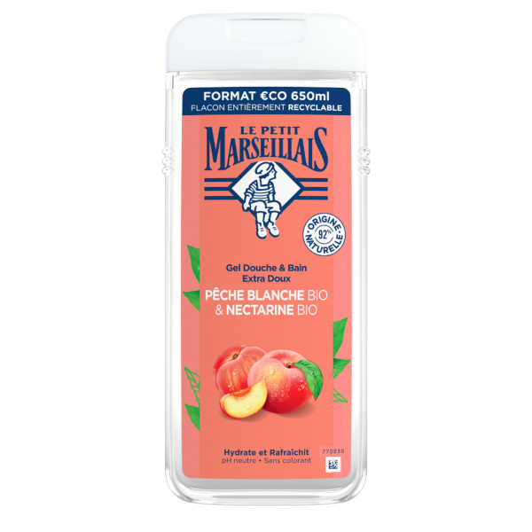 Le Petit Marseillais Shower/Bath Peach/Nectarine  - 650Ml