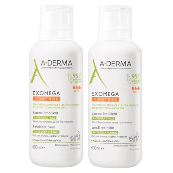 A-Derma Exomega Control Balsamo Emoliente - 400ml  (Pack Duplo)
