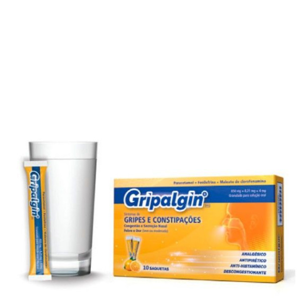 Gripalgin 650 mg + 4 mg + 8.21 mg granulado solución oral (x10 sobres)