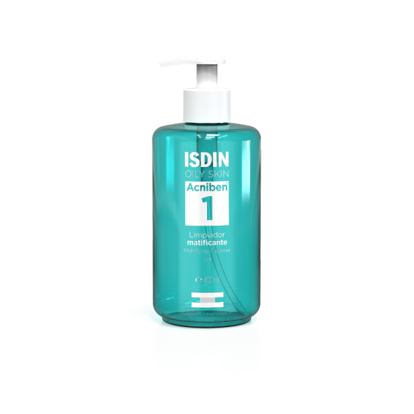 ISDIN Acniben Gel de Limpeza Matificante 400ML - Gel de limpeza Matificante Rosto e Corpo