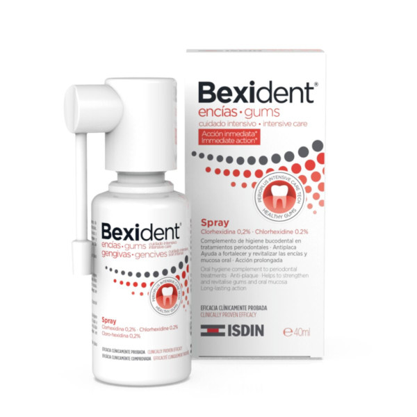 ISDIN Bexident Encías Cuidado Intensivo 40ML - Spray con clorhexidina para encías fragilizadas