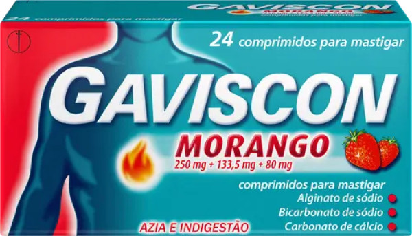 Gaviscon Morango - 250/133,5/80 mg (x48 comprimidos mastigaveis)