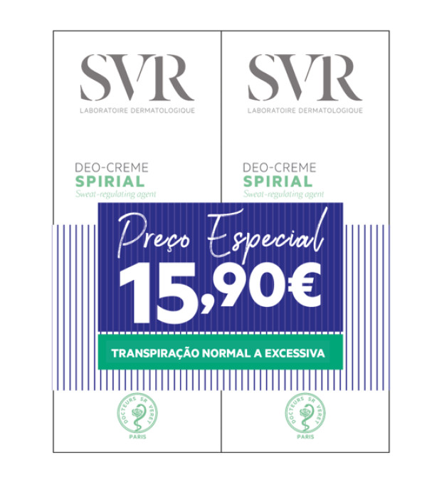 SVR Spirial Deo Creme Anti-Transpirante - 50ml (Pack Duplo)