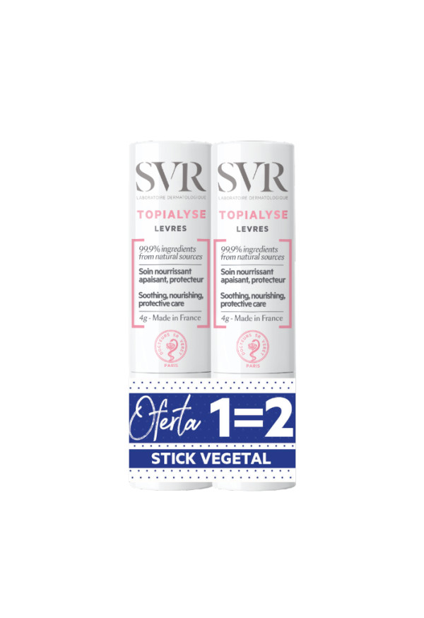 SVR Topialyse Lèvres Stick labial- 4 g (Pack Duplo)