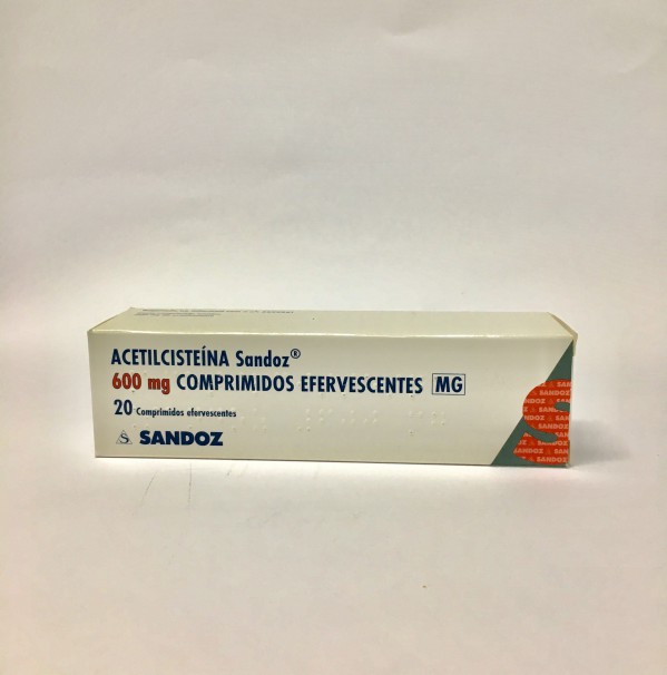 Acetilcisteína Sandoz MG, 600 mg (x20 comprimidos efervescentes)