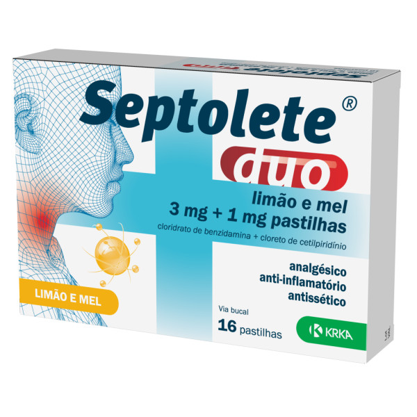 Septolete Duo limão e mel - 3/1mg (x16 pastilhas)