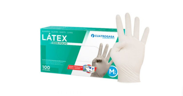 Rubbergold Luva Látex com Pó_tamanho M (x100 unidades)