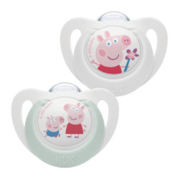 Chupete Nuk Star Peppa Pig Silicone_ 6 - 18M (Paquete Doble)