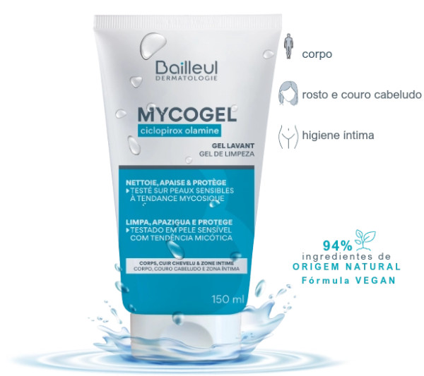 Mycogel Ciclopirox Olamine Gel Limpeza - 150ml (Preço especial)
