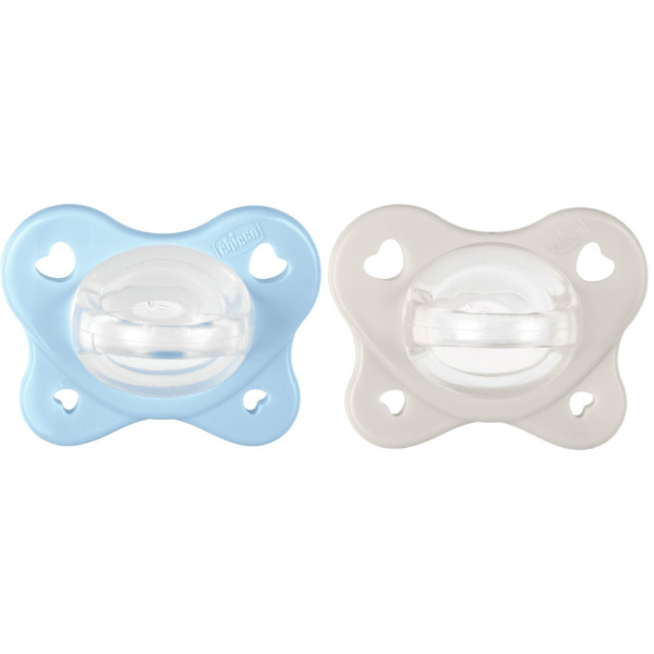Chicco Chupeta Physioforma Dual Soft_ Azul/Cinza _2-6M (x2 unidades)