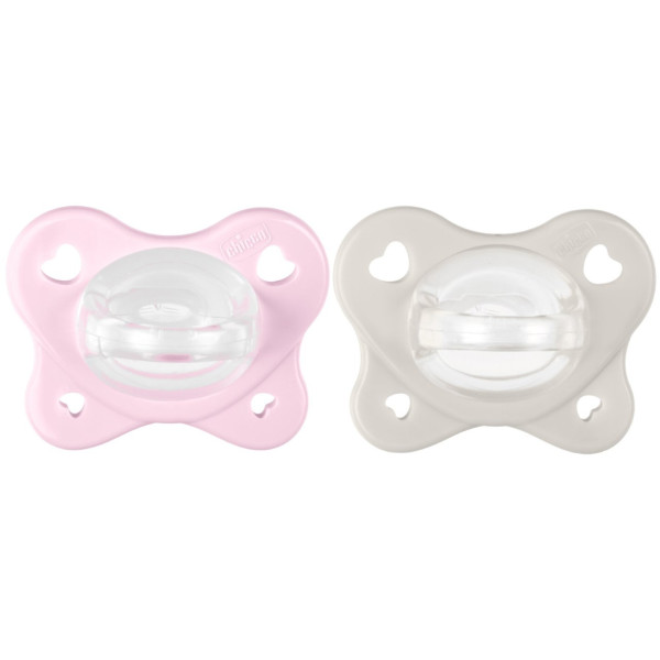 Chicco Chupeta Physioforma Dual Soft_ Rosa/Cinza _2-6M (x2 unidades)