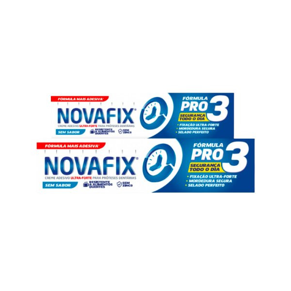 Novafix Pro3 Creme Adesivo Proteção s/ Sabor - 70g+50g