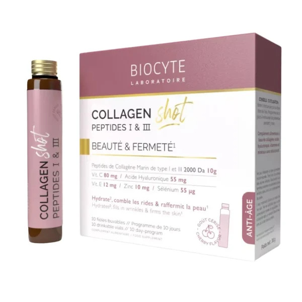 Biocyte Collagen shot ampolas bebíveis cereja 25ml x 10 unidades