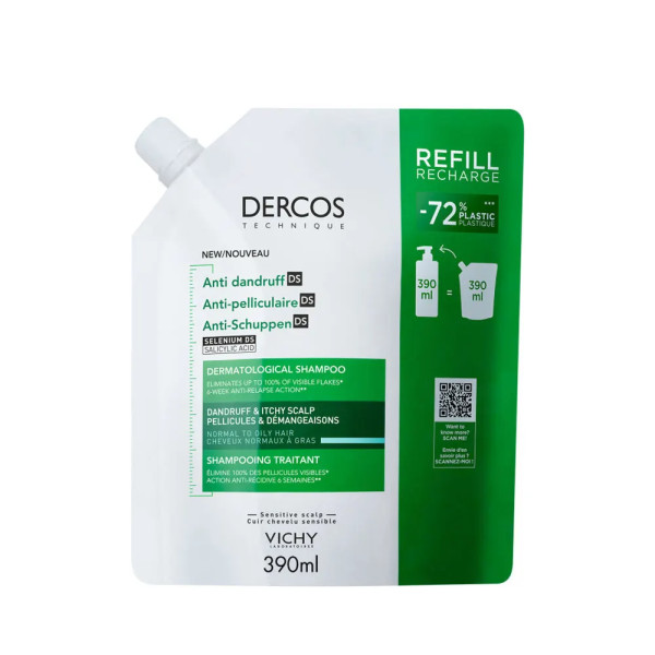 Dercos Anticaspa Champô Caspa Oleosa_ Refill - 390ml