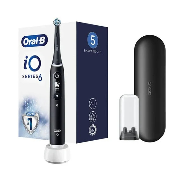 Cepillo de dientes eléctrico Oral B Lab IO6 negro +  3 recambios