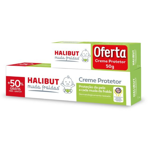 Halibut Muda fraldas Creme protetor - 150 g (Oferta 50% + Creme protetor - 50g)