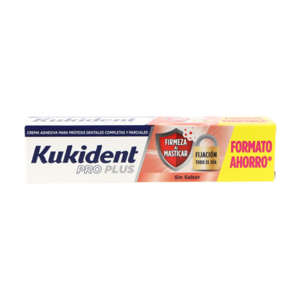 Crema adhesiva reafirmante Kukident Pro Plus sin sabor - 57 g