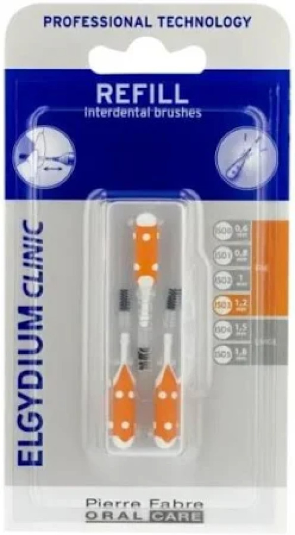 Elgydium Clinic Cepillo Interdental Recarga Naranja (x3 unidades)